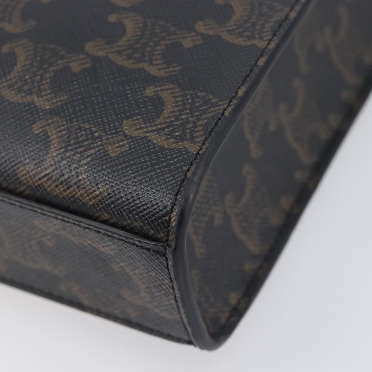 Celine Vertical Cabas Triomphe Coated Canvas Black Canvas Tote Bag Bag (Pre-Owned)