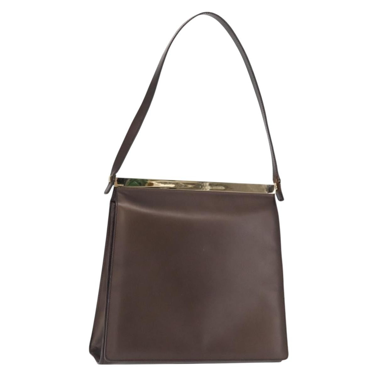 Gucci Vintage Leather Brown Leather Shoulder Bag Bag (Pre-Owned)