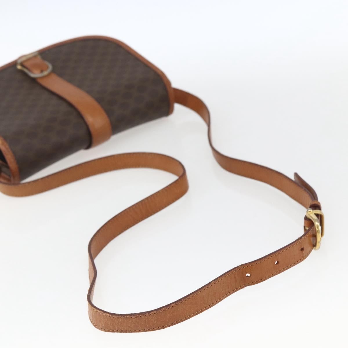 Celine Vintage Macadam Canvas And Leather Brown Canvas Shoulder Bag Bag (Pre-Owned)