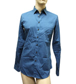 Gucci Men's Skinny Greenish Blue Cotton Dress Shirt