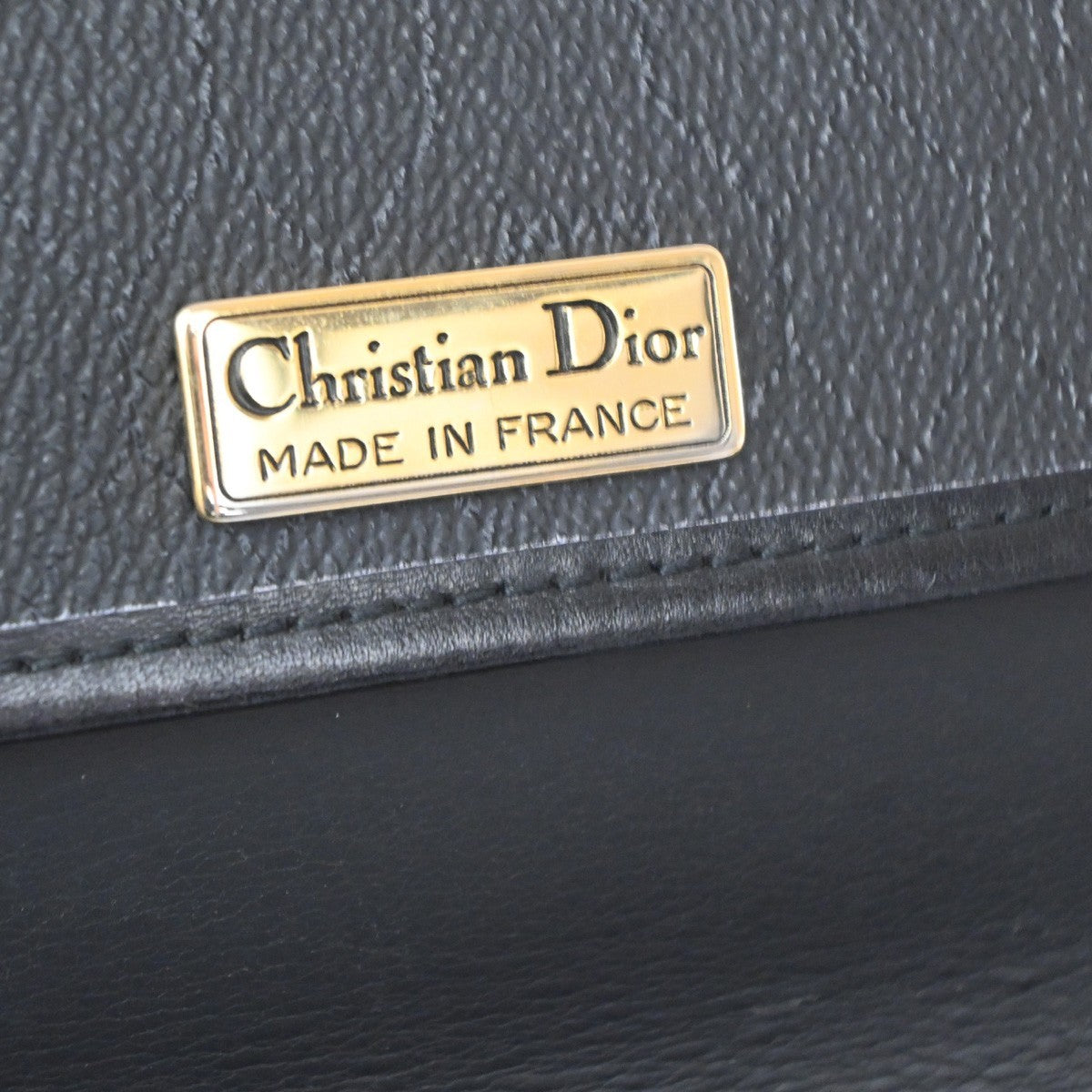Christian Dior Vintage Honeycomb Flap Coated Canvas Black Canvas Shoulder Bag Bag (Pre-Owned)