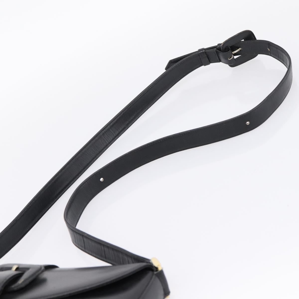 Saint Laurent Vintage Shoulder Bag Leather Black Leather Shoulder Bag Bag (Pre-Owned)