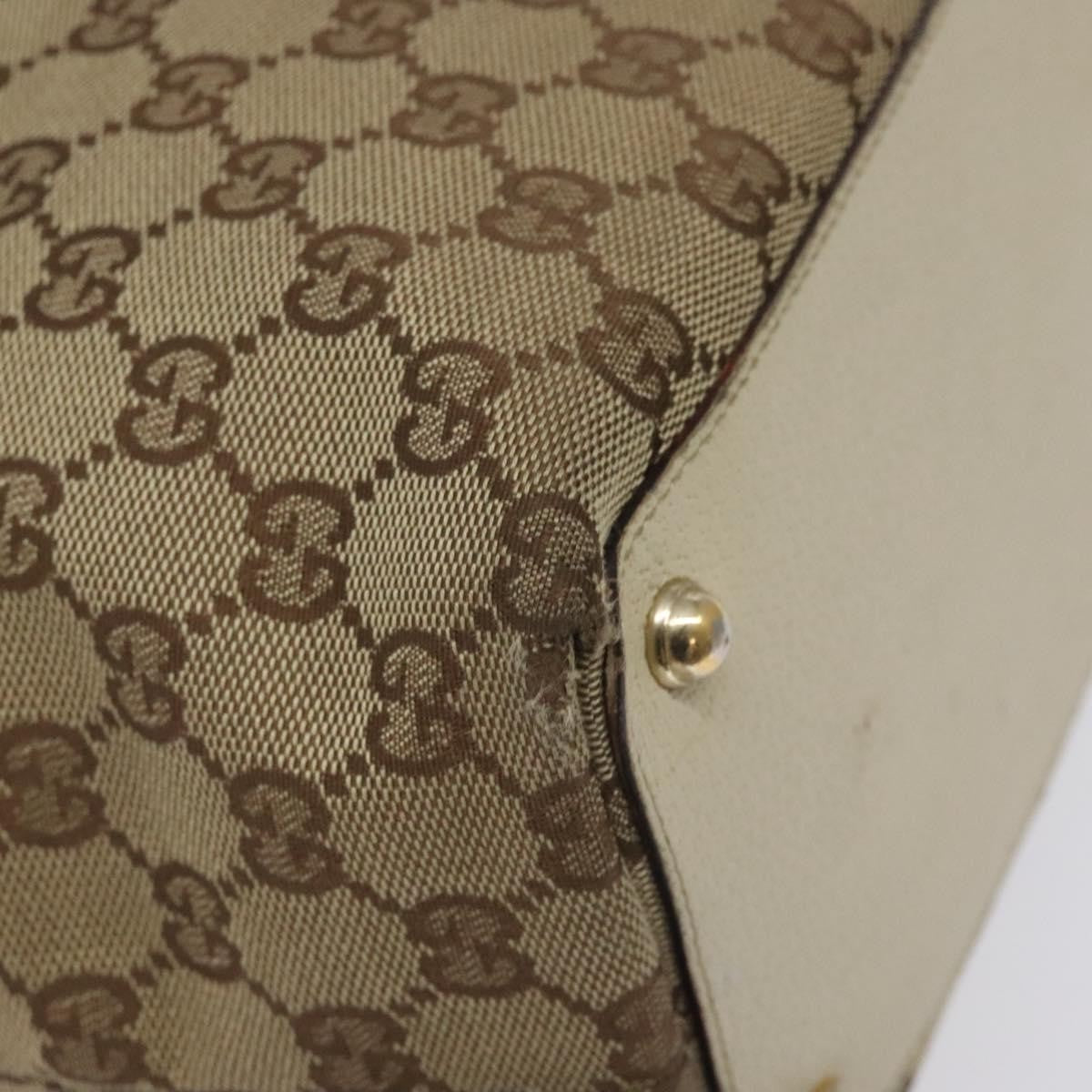 Gucci Gg Canvas Canvas Beige Canvas Tote Bag Bag (Pre-Owned)