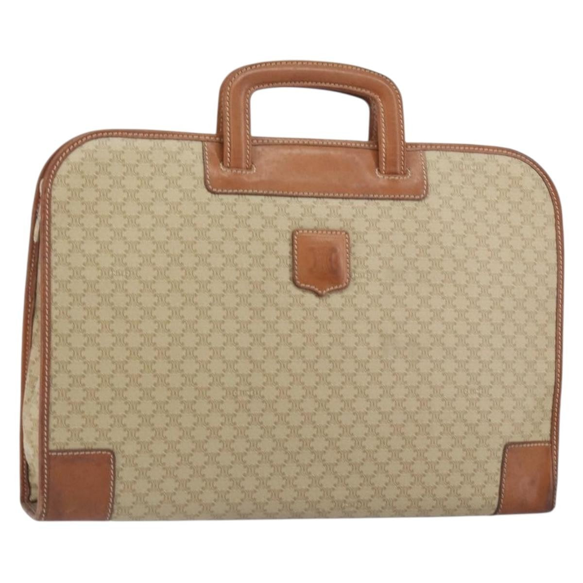 Celine Vintage Macadam Canvas Beige Canvas Handbag (Pre-Owned)