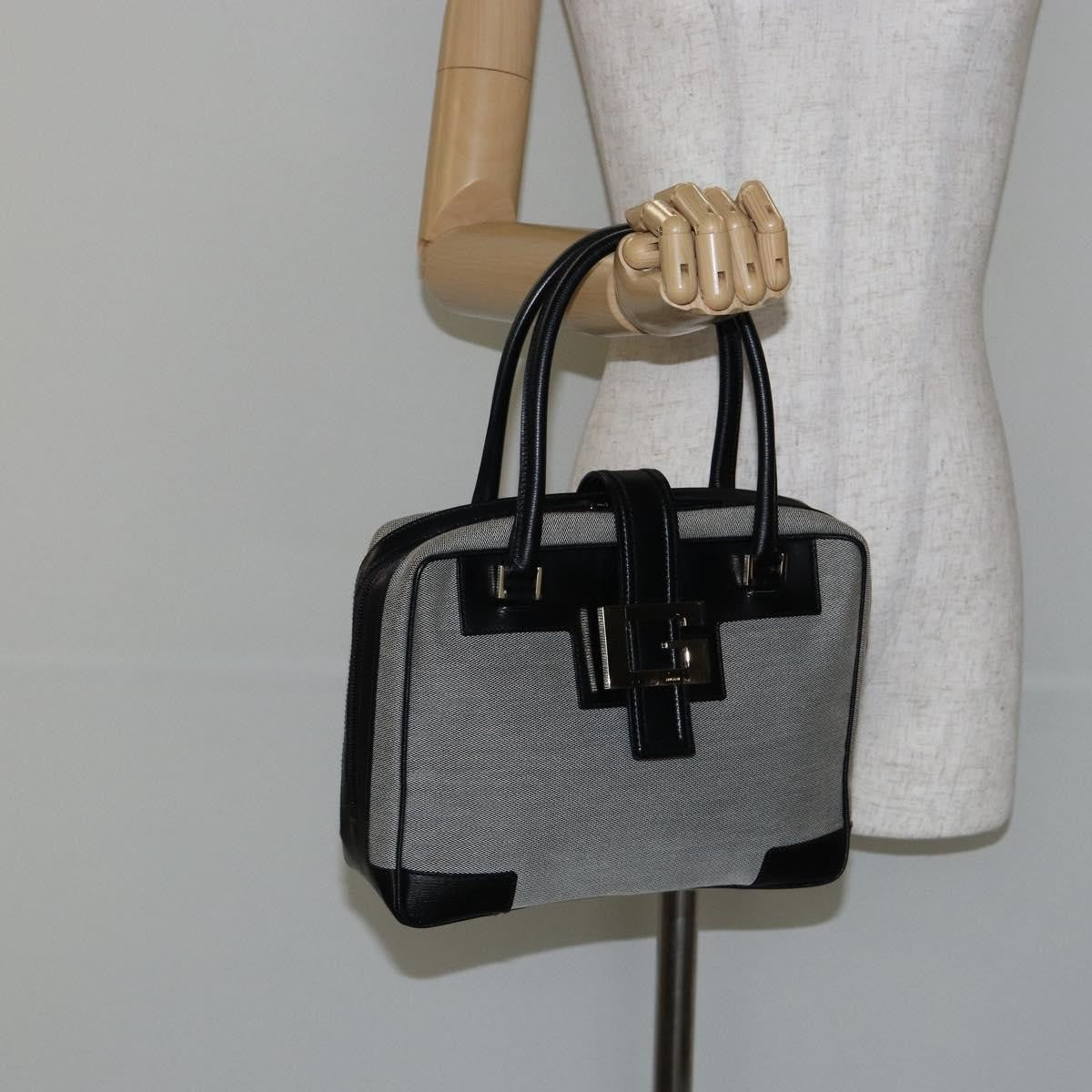 Gucci Vintage Square G Canvas Gray Canvas Handbag (Pre-Owned)
