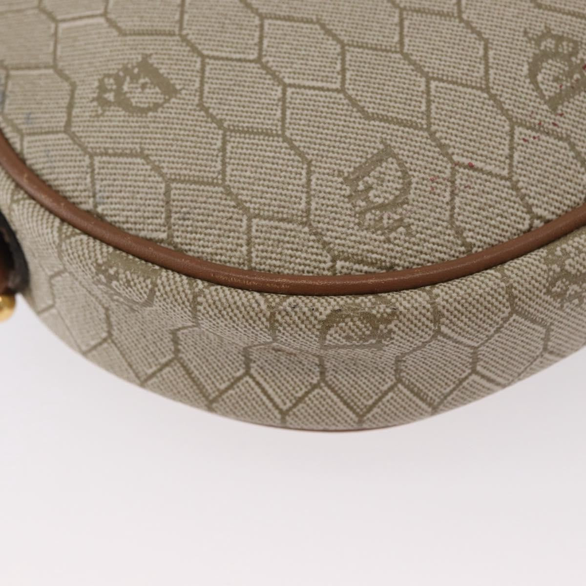 Christian Dior Vintage Honeycomb Canvas And Leather Beige Canvas Shoulder Bag Bag (Pre-Owned)