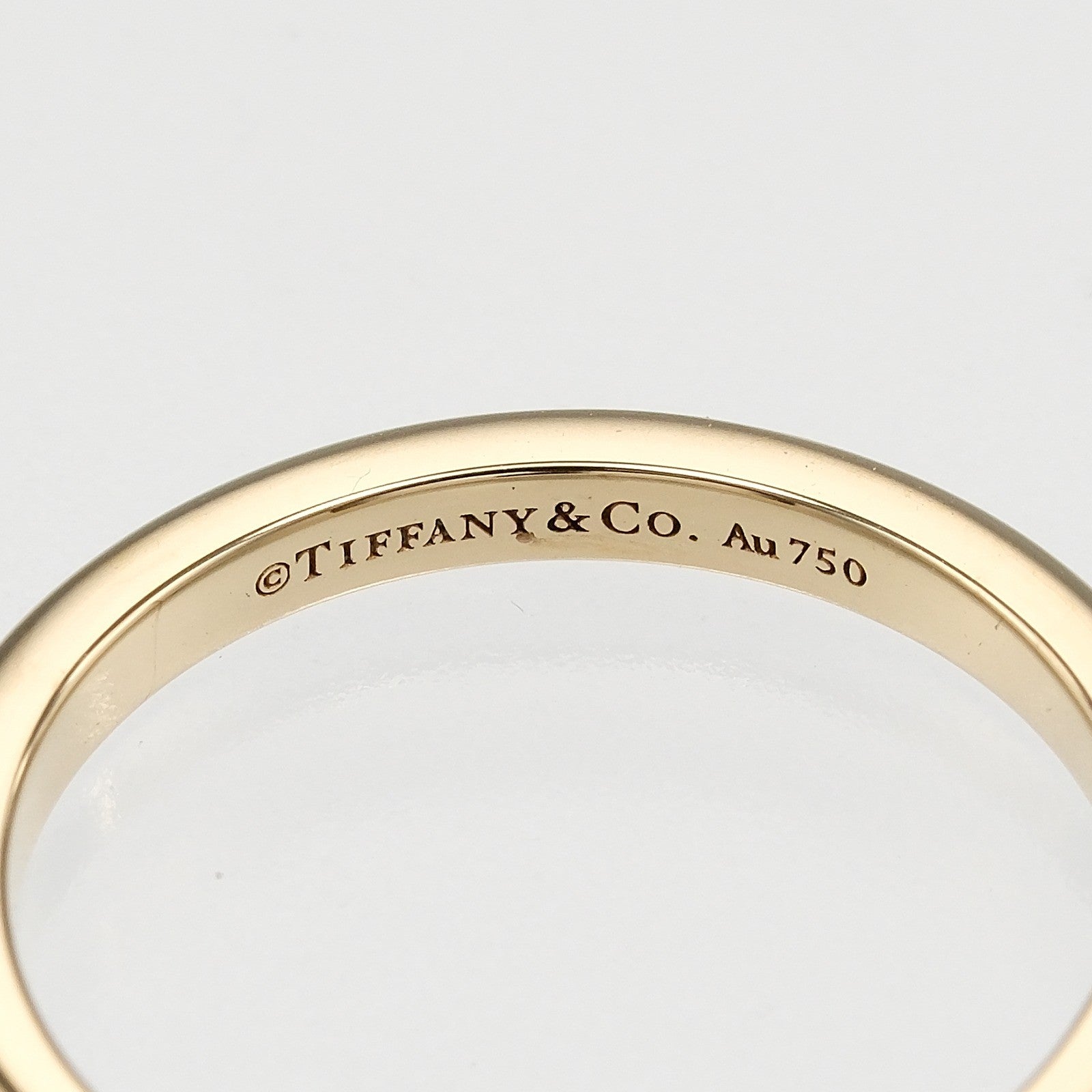 Tiffany & Co. Forever Band 18K Yellow Gold With Diamond Gold Yellow_Gold Ring Jewelry (Pre-Owned)