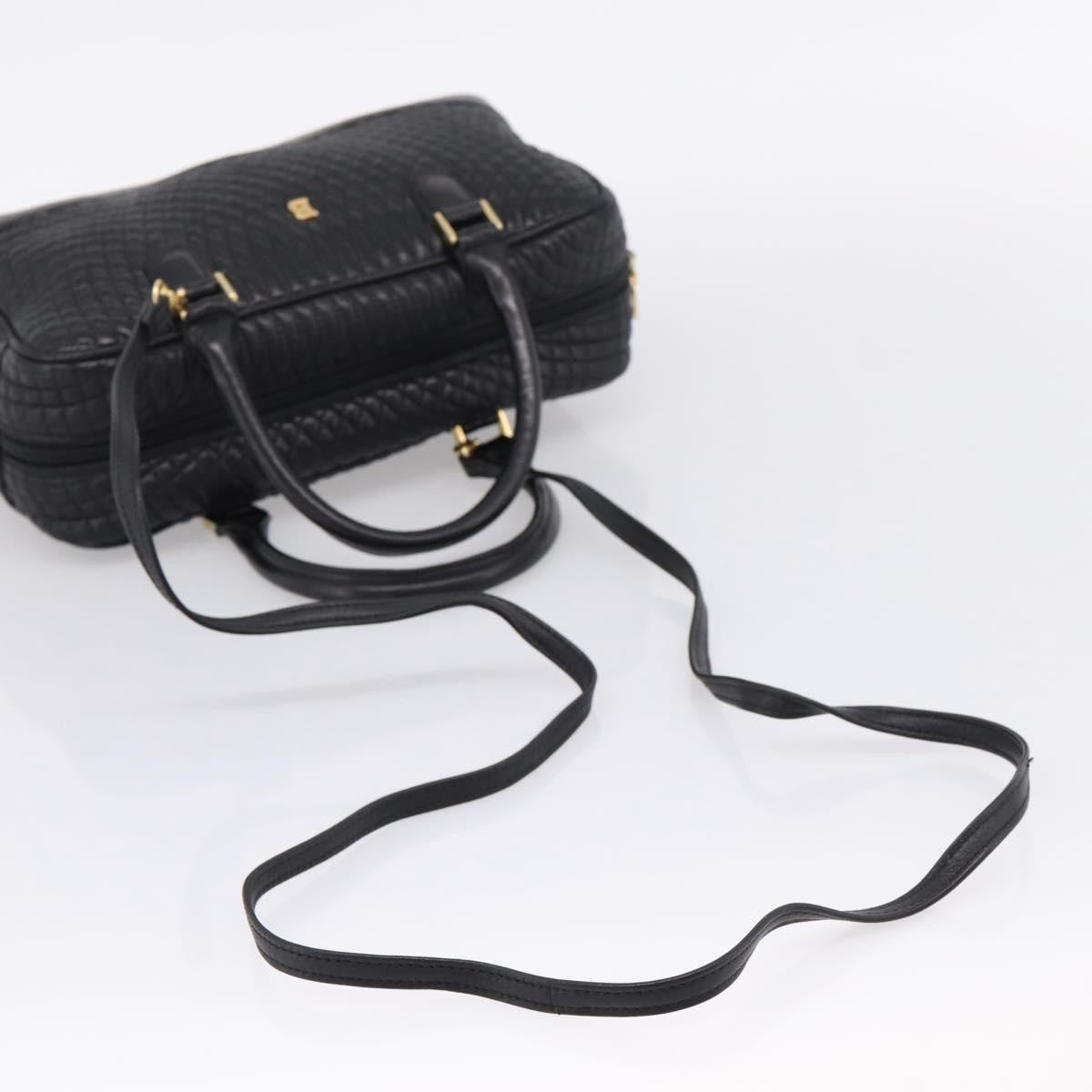 Bally Handbag Leather Black Leather Handbag (Pre-Owned)