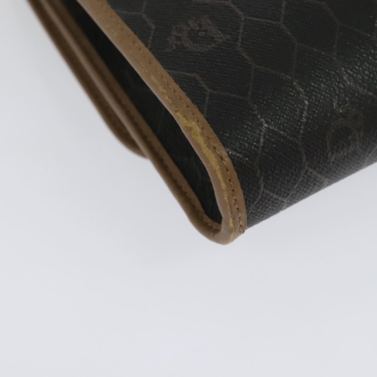 Christian Dior Vintage Honeycomb Zip Coated Canvas Black Canvas Shoulder Bag Bag (Pre-Owned)