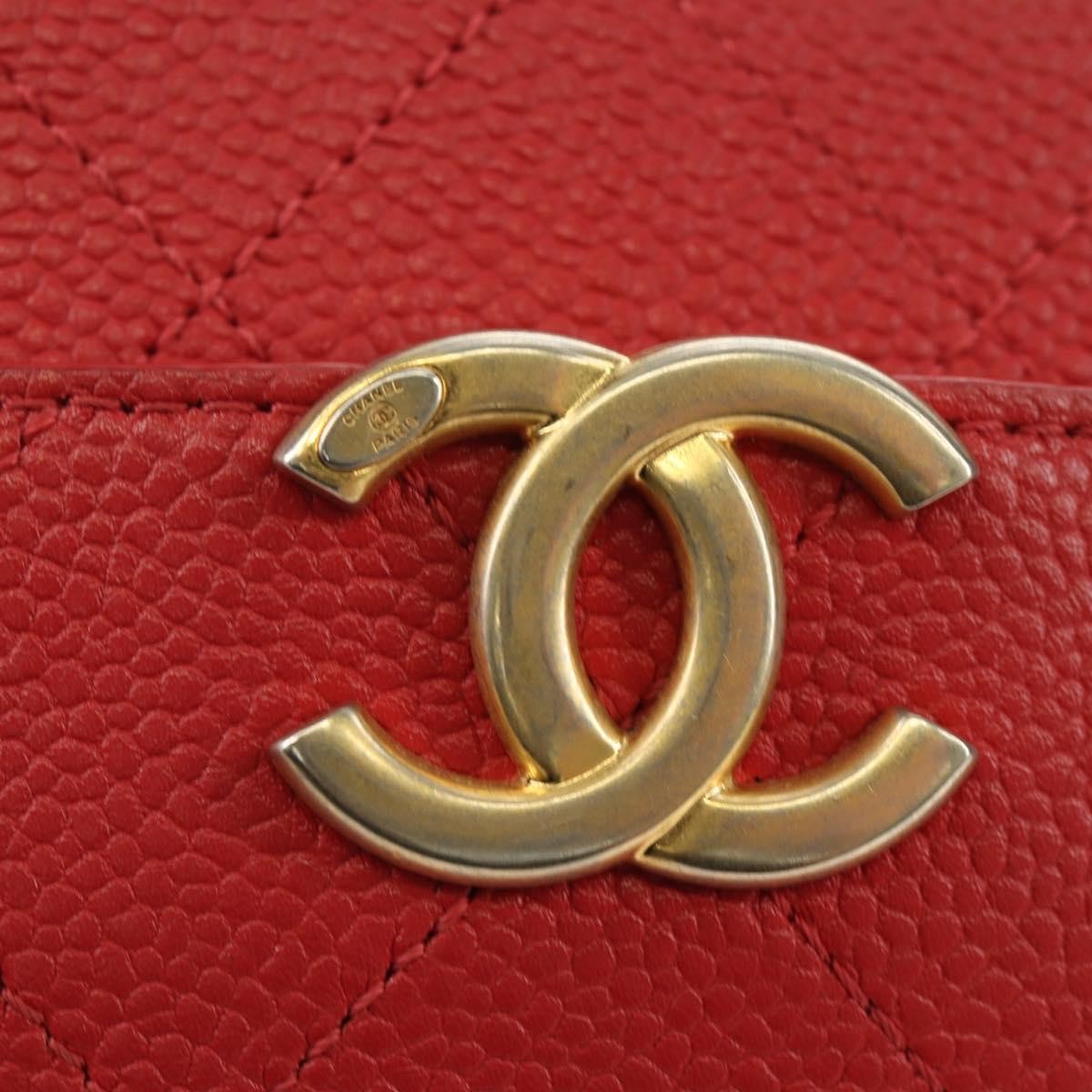 Chanel Chic Affinity Belt Stitched Caviar Red Leather Shoulder Bag Bag (Pre-Owned)
