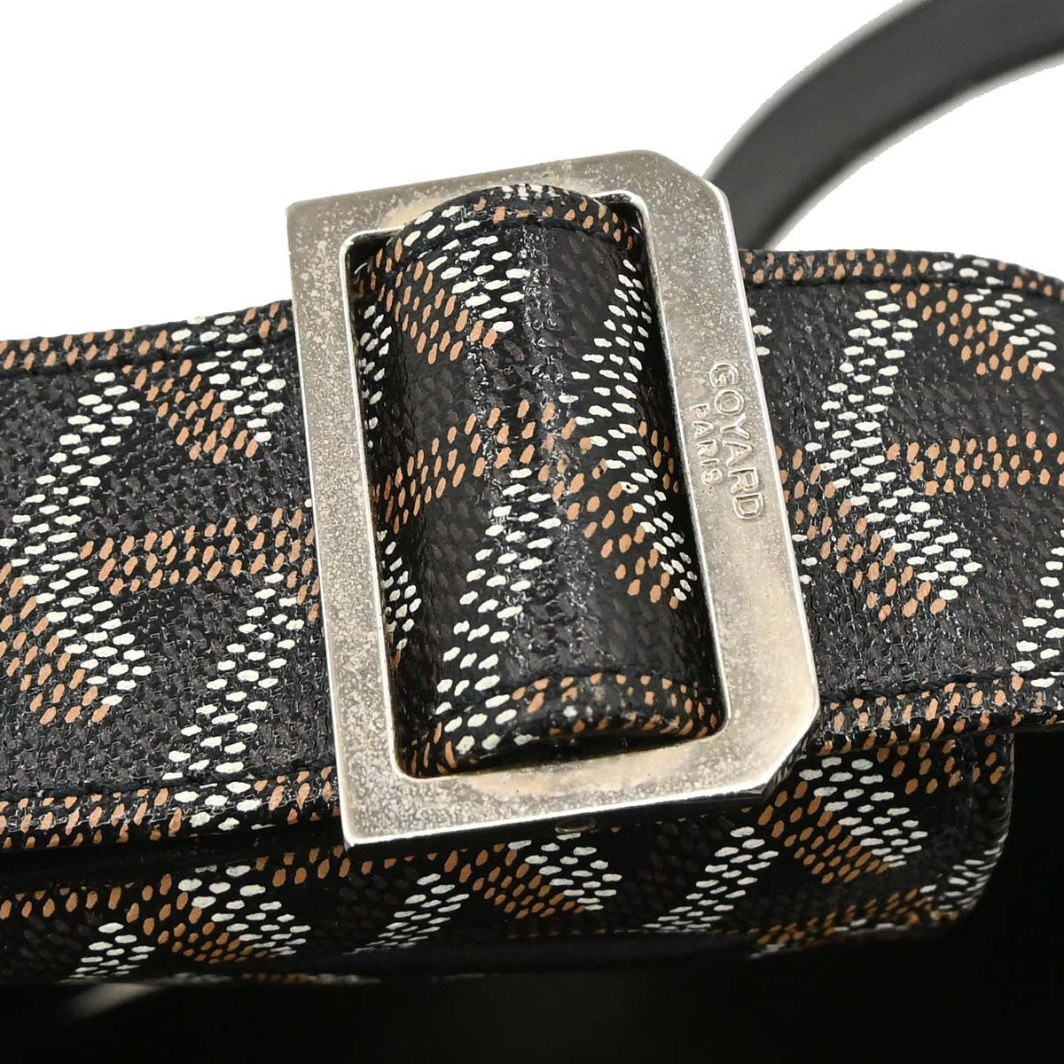 Goyard Grand Bleu Messenger Coated Canvas Black Canvas Handbag (Pre-Owned)