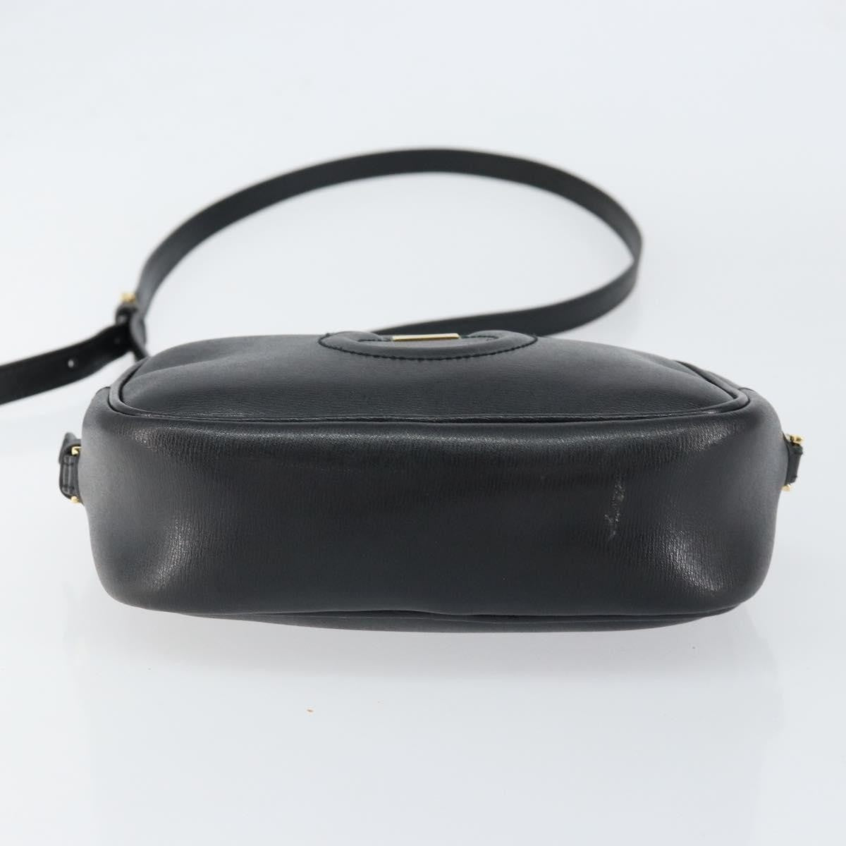 Salvatore Ferragamo City Camera Leather Black Leather Shoulder Bag Bag (Pre-Owned)