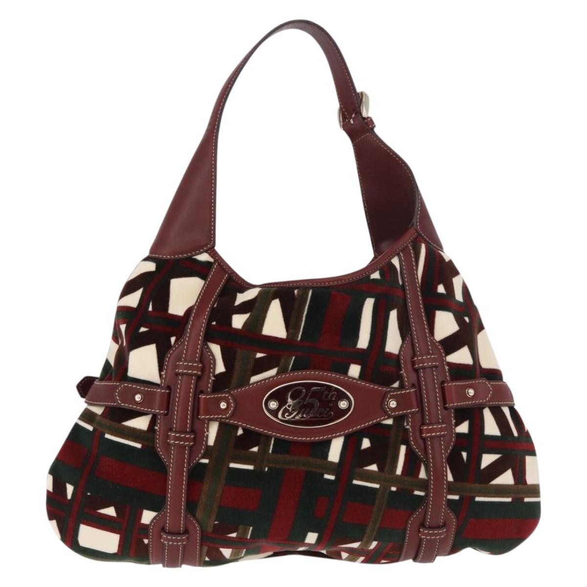 Gucci Vintage Jackie Shoulder Canvas And Leather Green Canvas Shoulder Bag Bag (Pre-Owned)