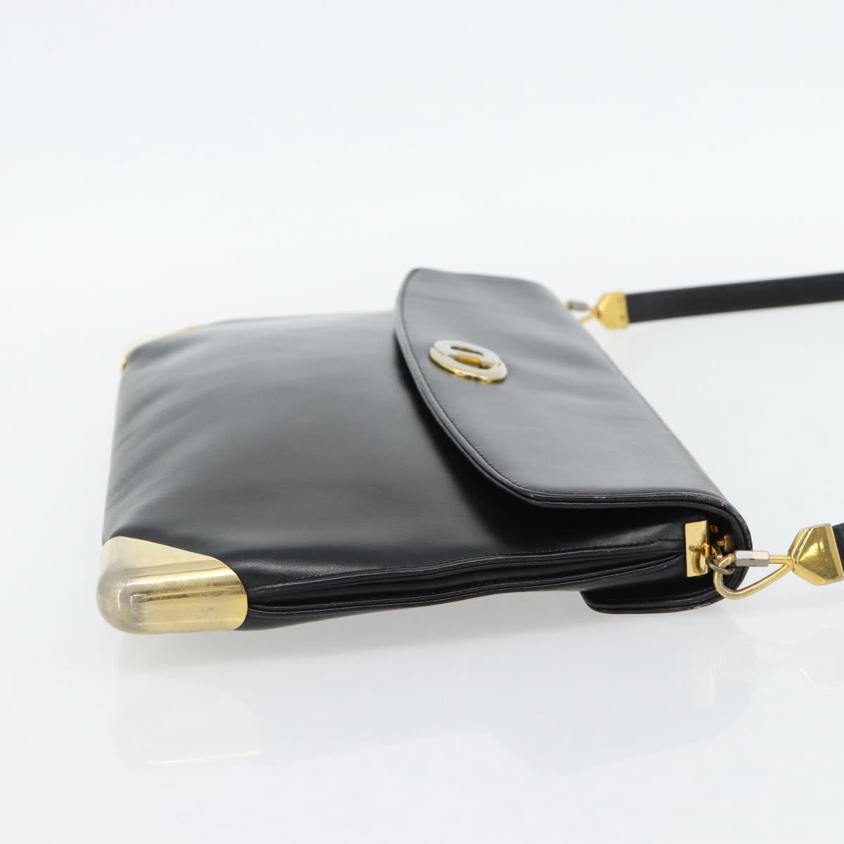 Christian Dior Cd Shoulder Bag Leather Black Leather Shoulder Bag Bag (Pre-Owned)