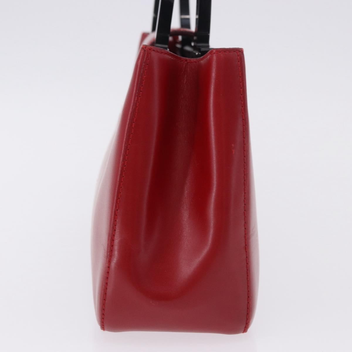 Salvatore Ferragamo Gancini Leather Red Leather Handbag (Pre-Owned)