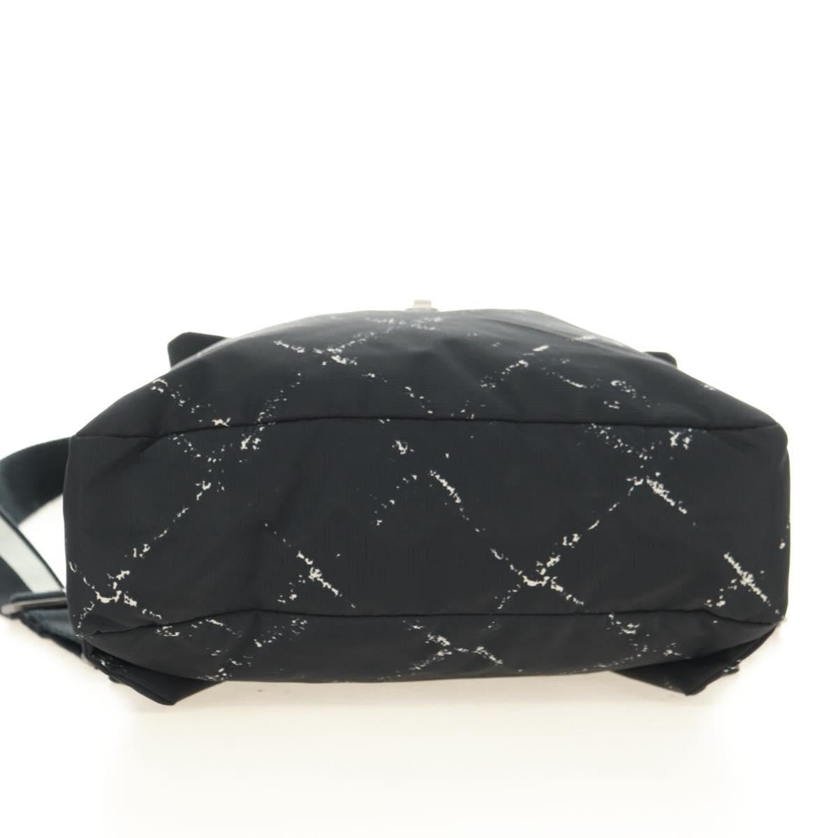 Chanel Travel Line Lock Printed Nylon Black Nylon Backpack Bag (Pre-Owned)