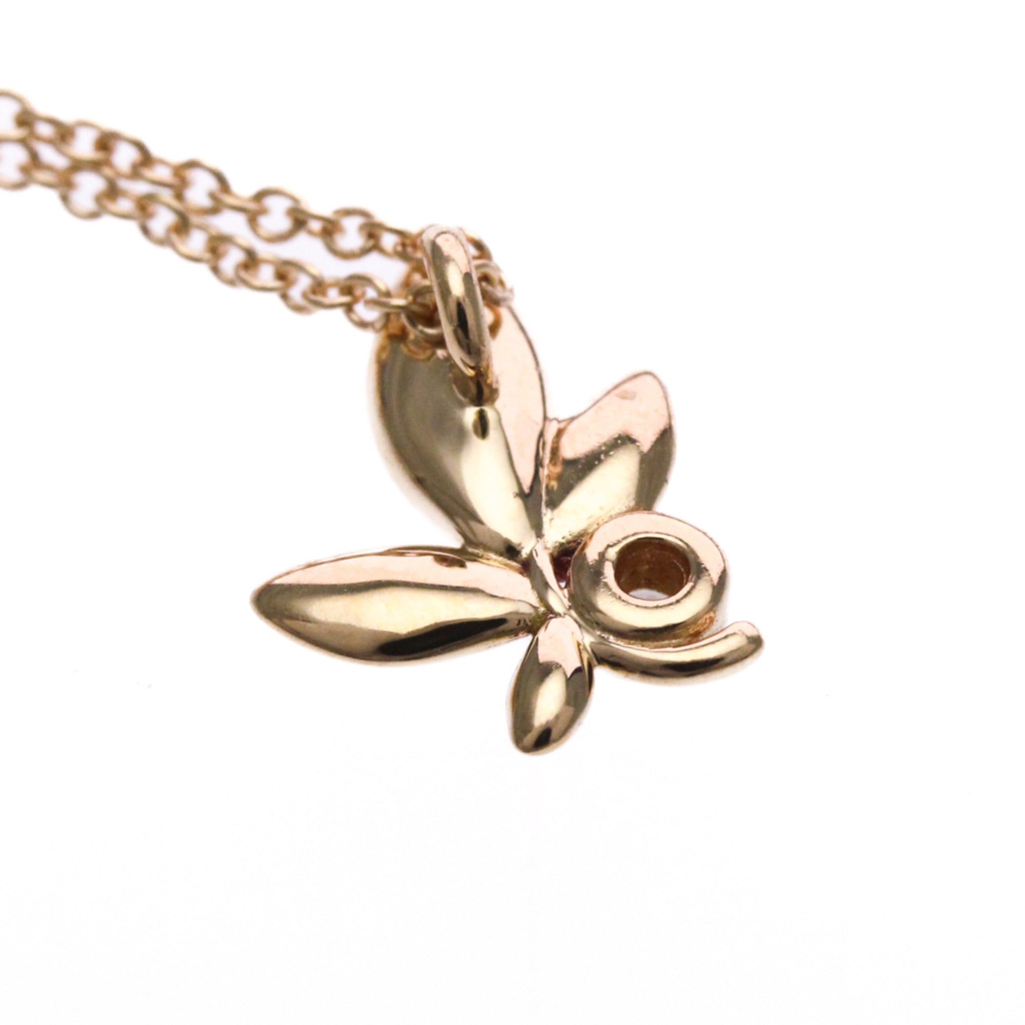 Tiffany & Co. Paloma Picasso Olive Leaf Pendant 18K Rose Gold With Diamond Gold Pink_Gold Necklace Jewelry (Pre-Owned)