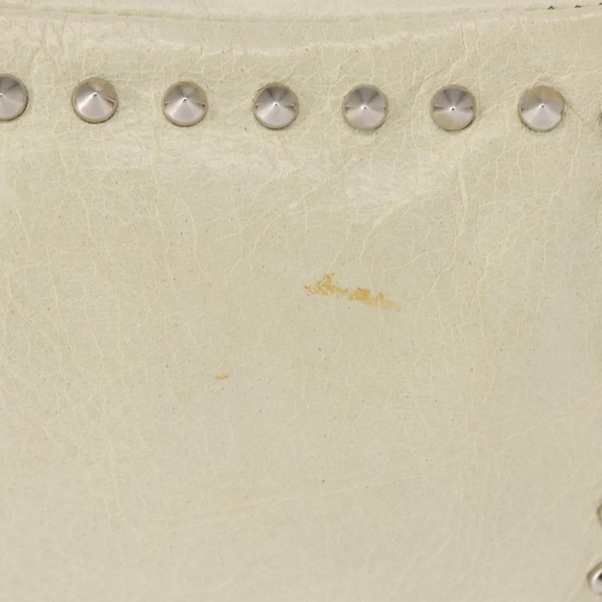 Miu Miu Chain Leather Ecru Leather Shoulder Bag Bag (Pre-Owned)