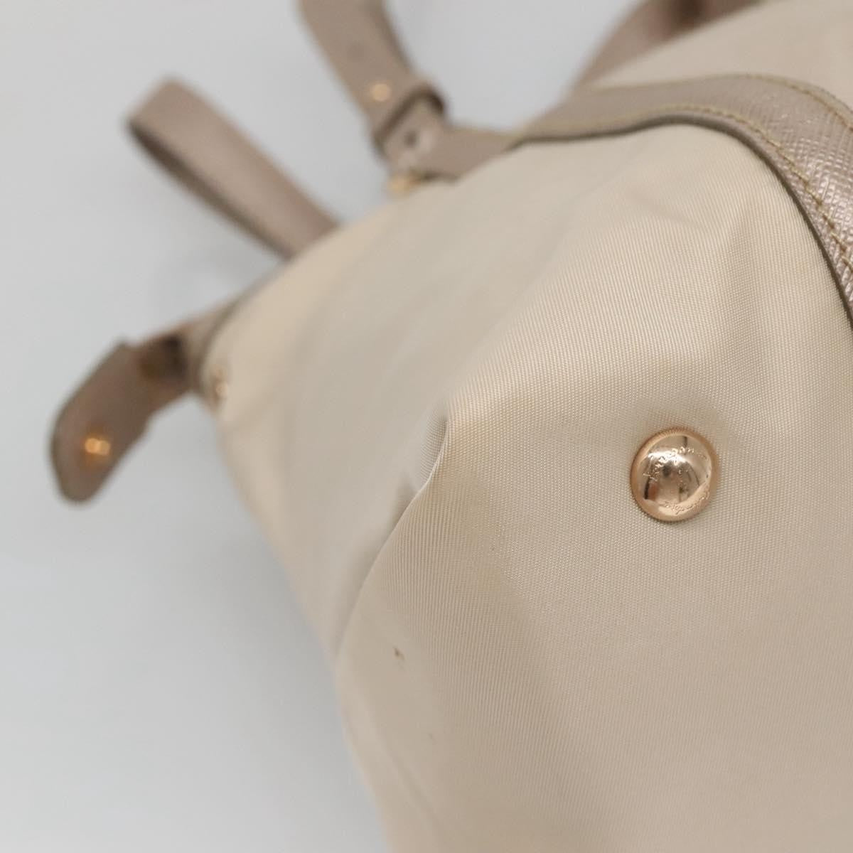 Salvatore Ferragamo Vala Nylon Beige Nylon Handbag (Pre-Owned)