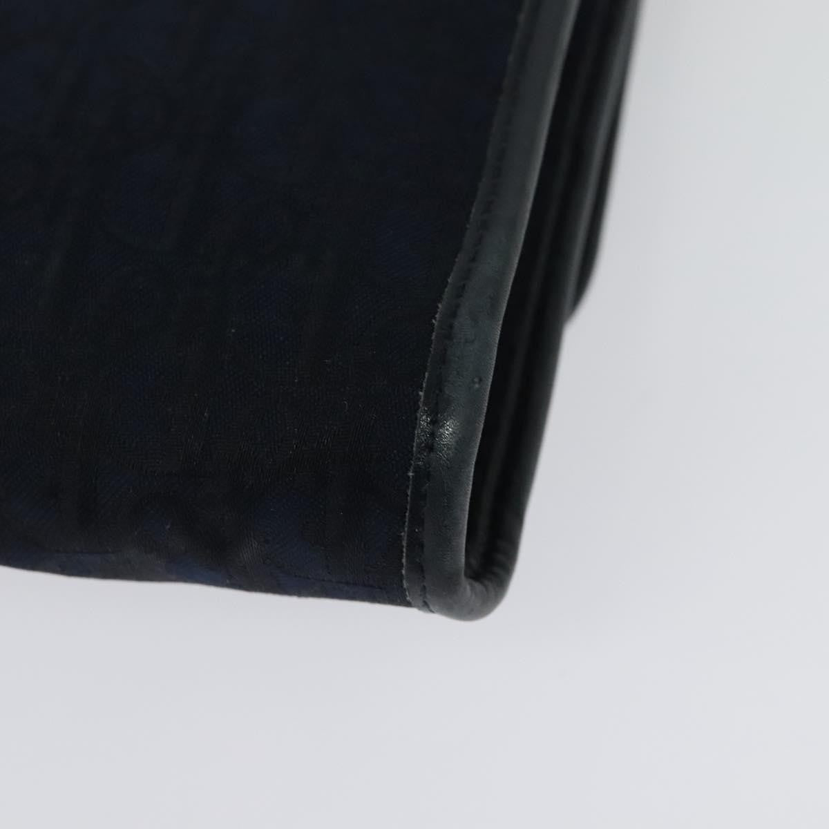 Christian Dior Vintage Chain Flap Diorissimo Canvas Navy Canvas Shoulder Bag Bag (Pre-Owned)