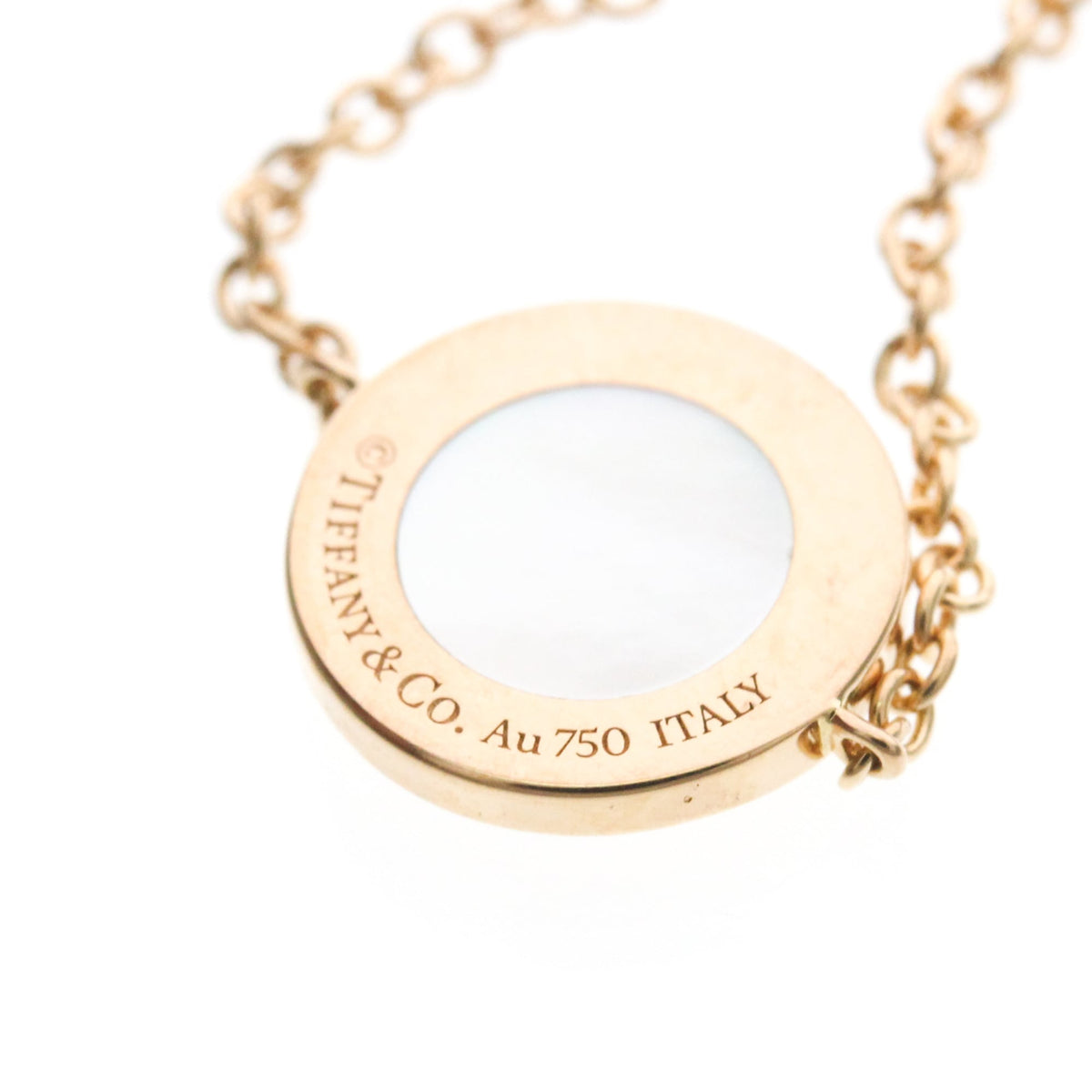 Tiffany & Co. T Circle Chain 18K Rose Gold With Mother Of Pearl And Diamonds Gold Pink_Gold Bracelet Jewelry (Pre-Owned)