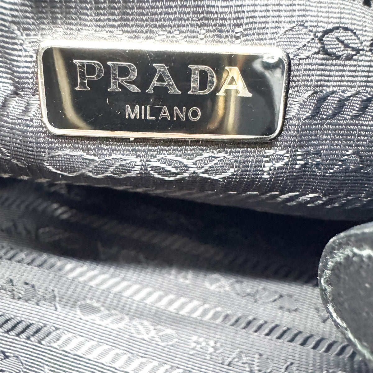 Prada Re-Edition Velvet Black Nylon Shoulder Bag Bag (Pre-Owned)