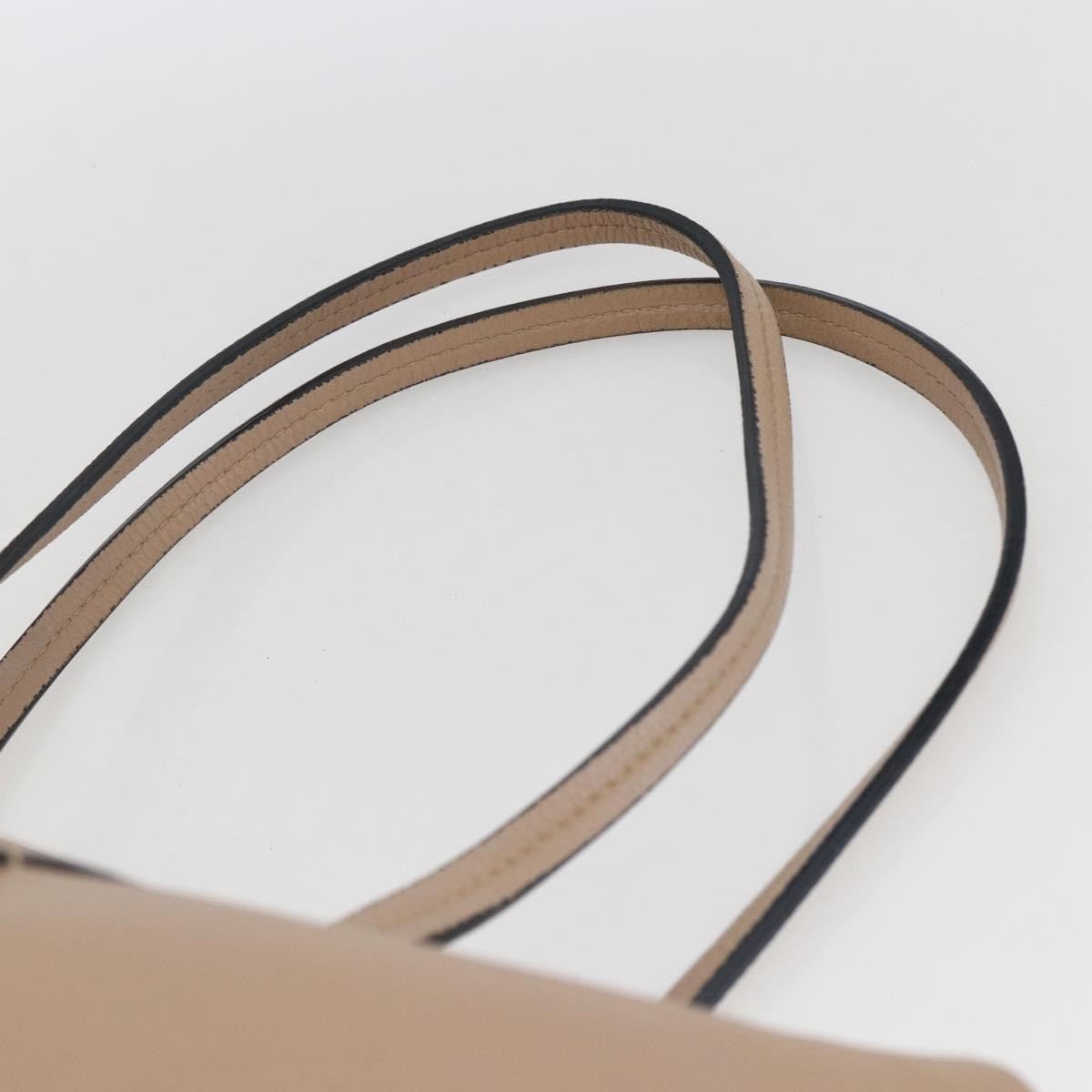 Salvatore Ferragamo Vala Tote Leather Beige Leather Tote Bag Bag (Pre-Owned)