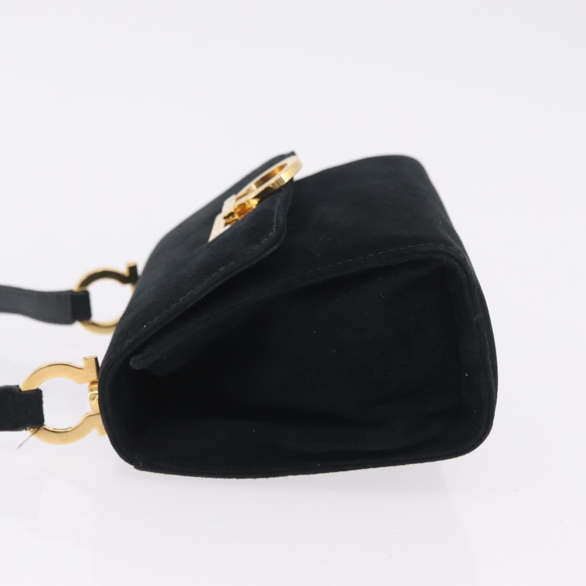 Salvatore Ferragamo Gancini Suede Navy Suede Crossbody Bag Bag (Pre-Owned)