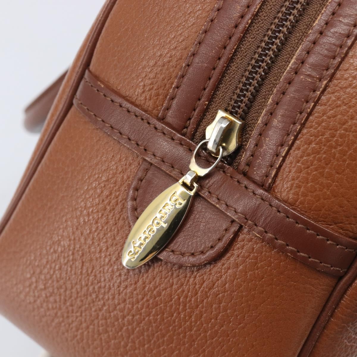 Burberry Vintage Boston Leather Brown Leather Handbag (Pre-Owned)