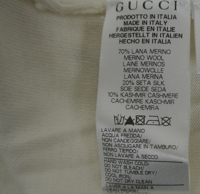 Gucci Kids White Ruffle Wool / Cashmere / Silk Sweater Top(Size 4)