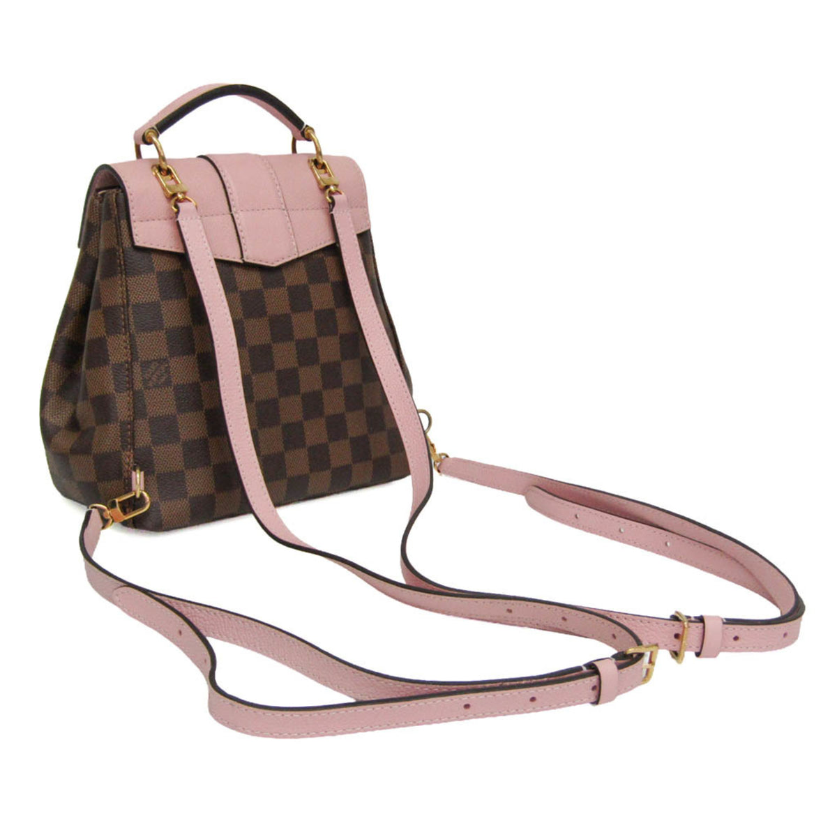 Louis Vuitton Clapton Damier And Leather Brown Canvas Backpack Bag (Pre-Owned)