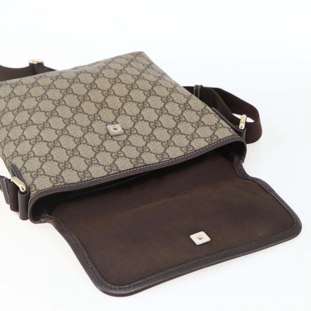 Gucci Flap Messenger Gg Coated Canvas Beige Canvas Shoulder Bag Bag (Pre-Owned)