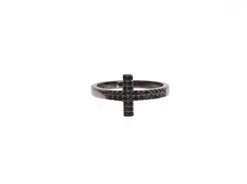 Nialaya Exquisite Black CZ Crystal Sterling Silver Women's Ring