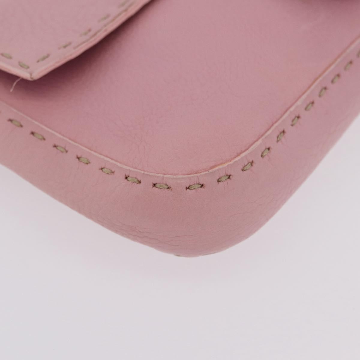 Fendi Selleria Baguette Leather Pink Leather Handbag (Pre-Owned)