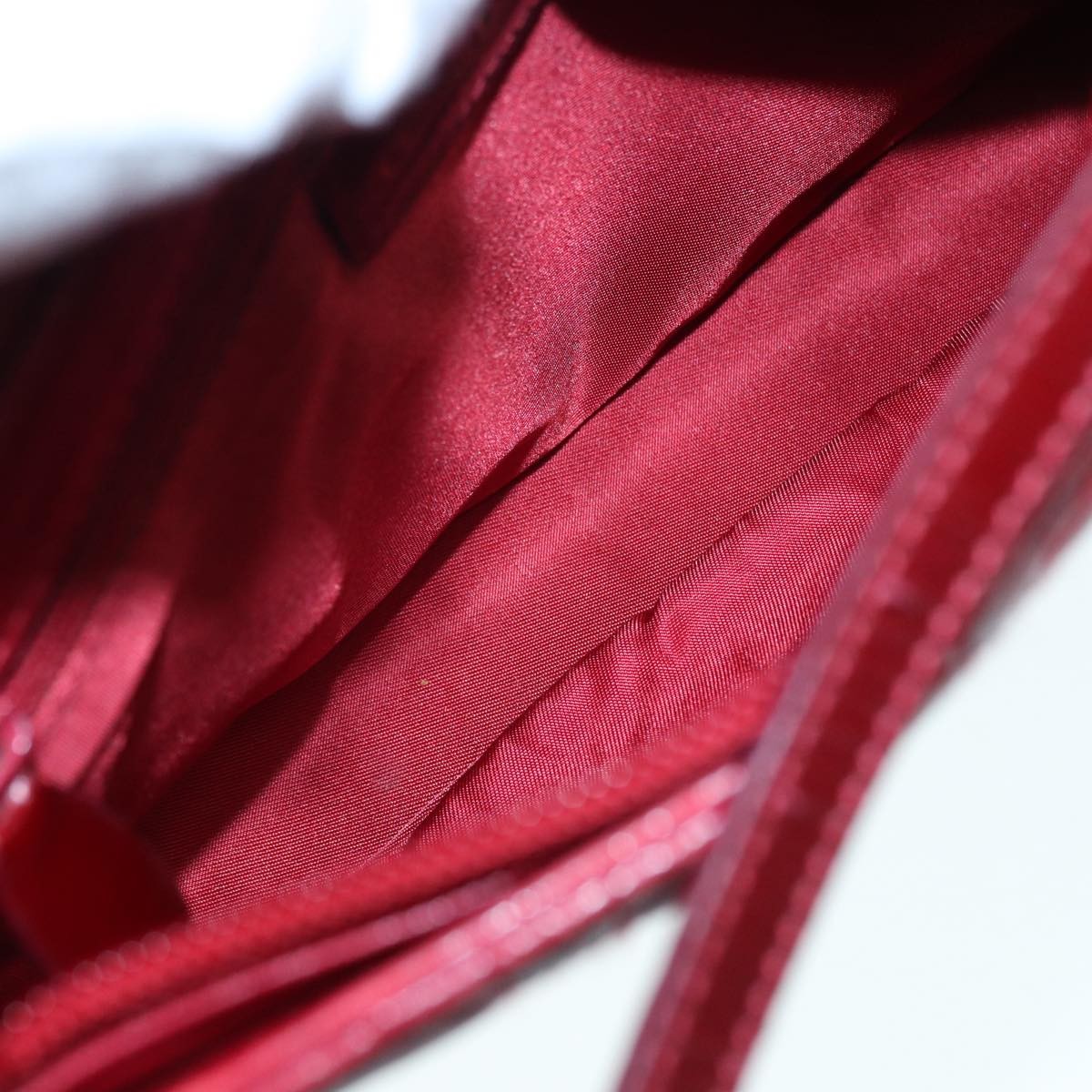 Christian Dior Lady Dior Zip Pochette Cannage Quilt Lambskin Red Leather Bag (Pre-Owned)