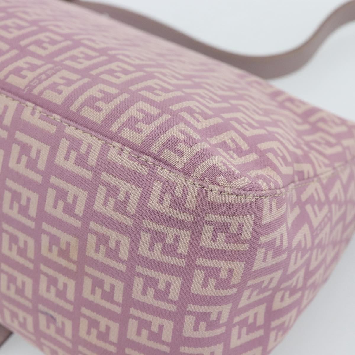 Fendi Mamma Baguette Zucca Jacquard Velvet Pink Canvas Shoulder Bag Bag (Pre-Owned)