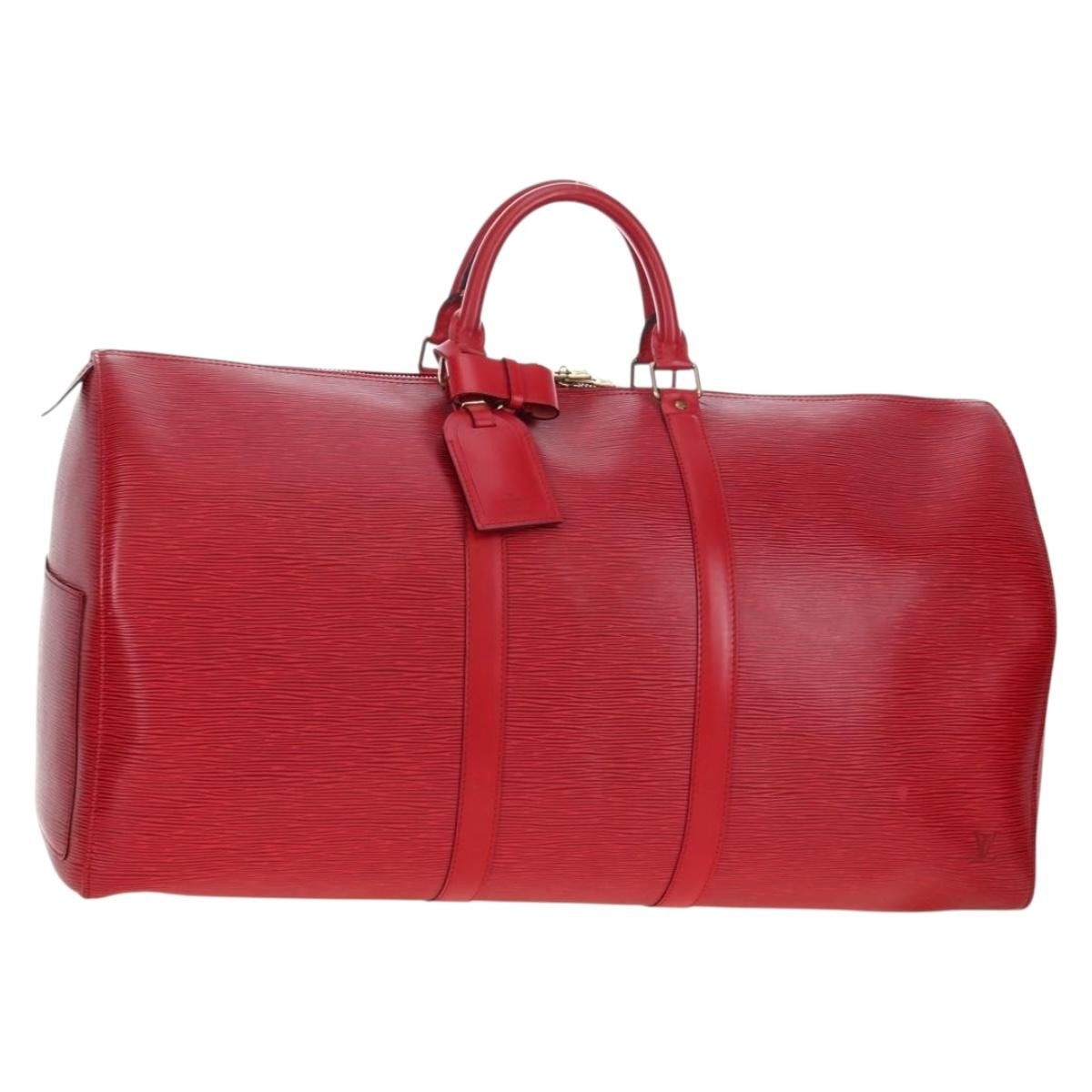 Louis Vuitton Keepall Epi Red Leather Travel Bag Bag (Pre-Owned)