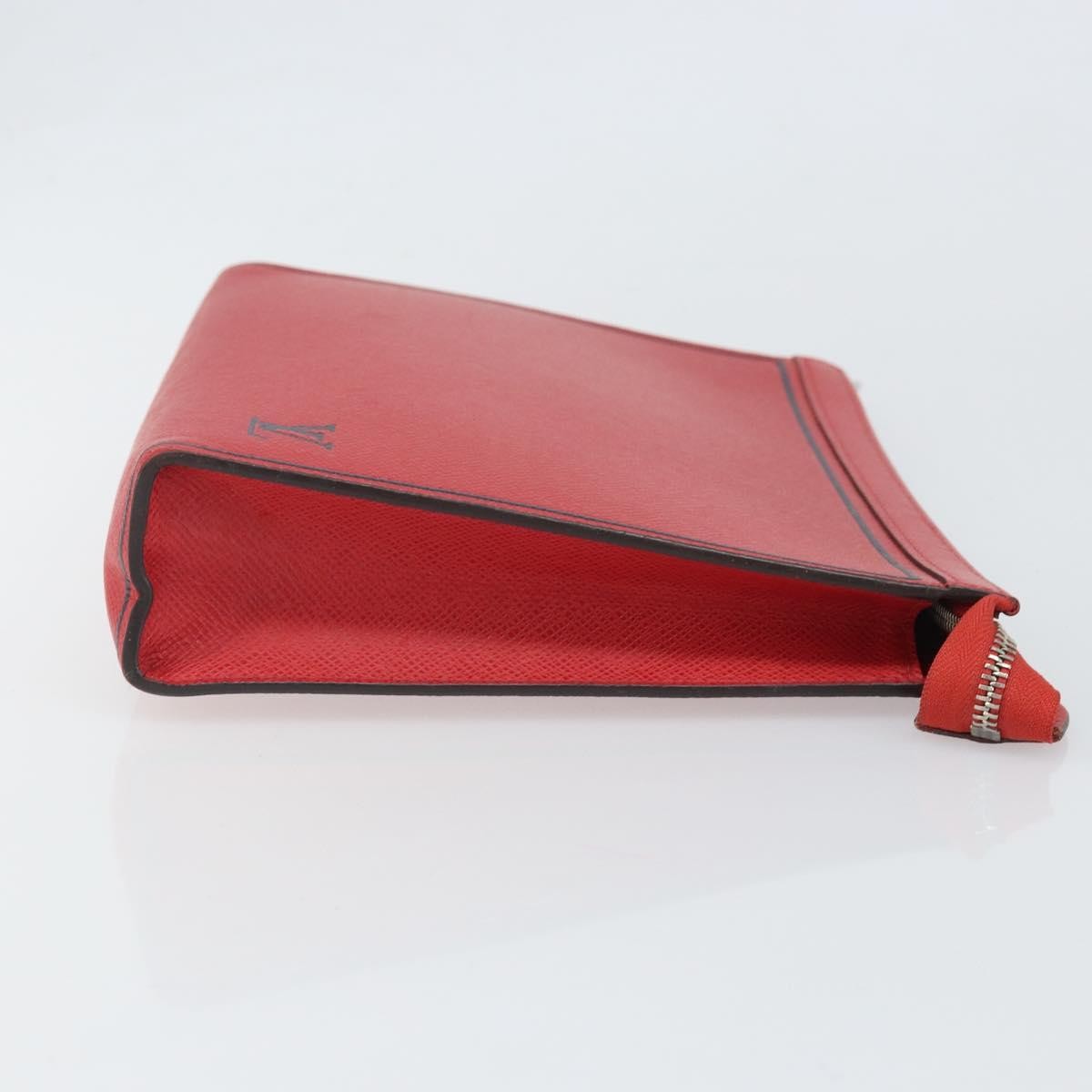 Louis Vuitton Pochette Voyage Taiga Leather Red Leather Clutche & Pouche Bag (Pre-Owned)