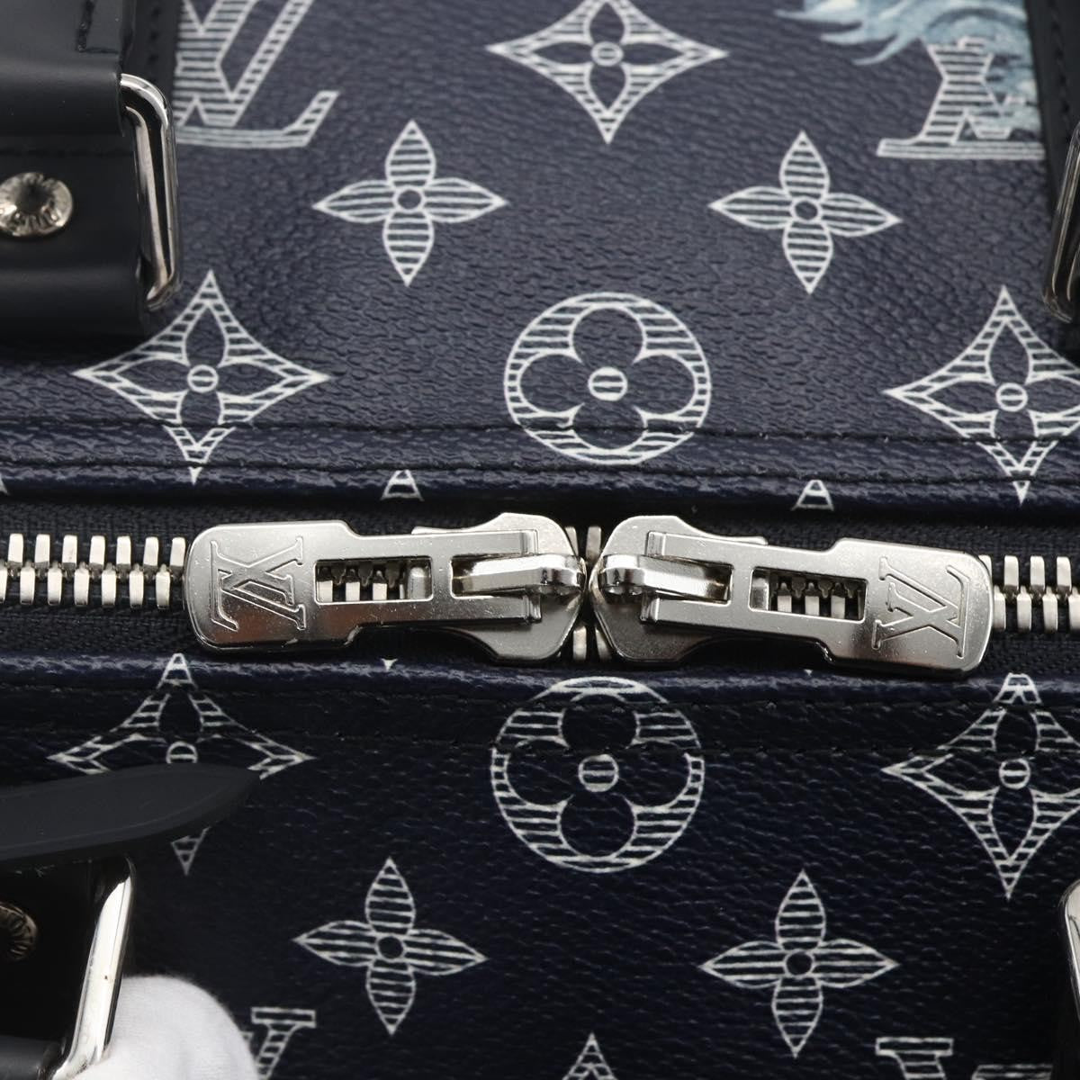 Louis Vuitton Keepall Bandouliere Limited Edition Chapman Savane Monogram Canvas Navy Canvas Travel Bag Bag (Pre-Owned)