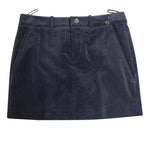Gucci Women's Interlocking G Blue Cotton Modal Elastane Velveteen Skirt with 2 Pocket (38)