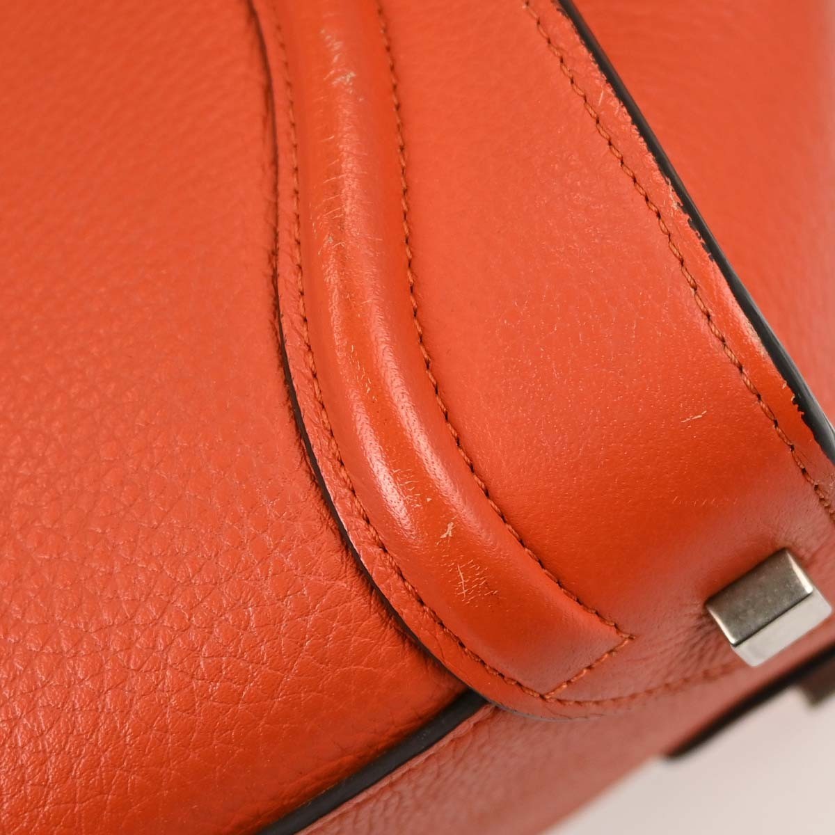 Celine Luggage Grainy Leather Red Leather Handbag (Pre-Owned)