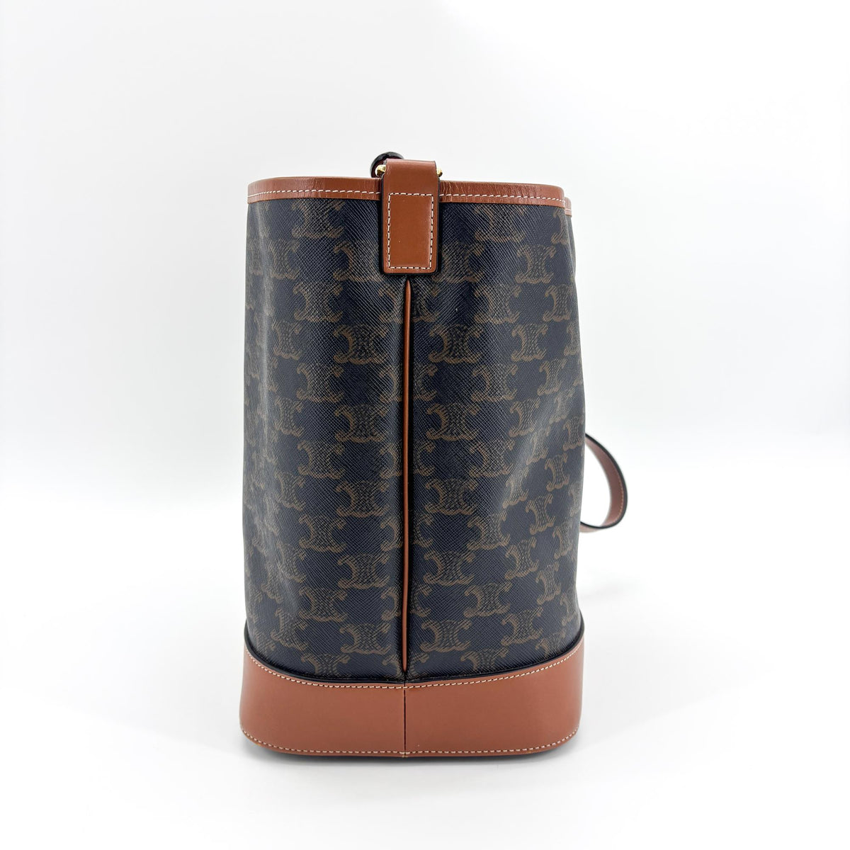 Celine Bucket Triomphe Coated Canvas Black Canvas Shoulder Bag Bag (Pre-Owned)