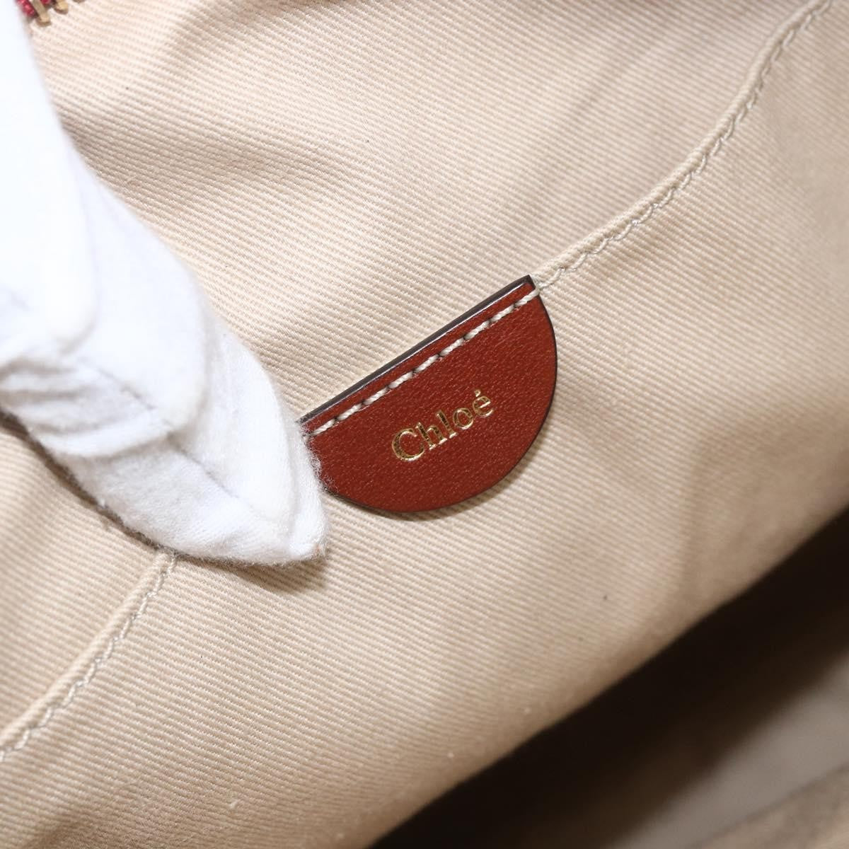 Chloe Vintage Leather Red Leather Tote Bag Bag (Pre-Owned)