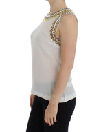 Dolce & Gabbana White crystal embellished tank Women's top