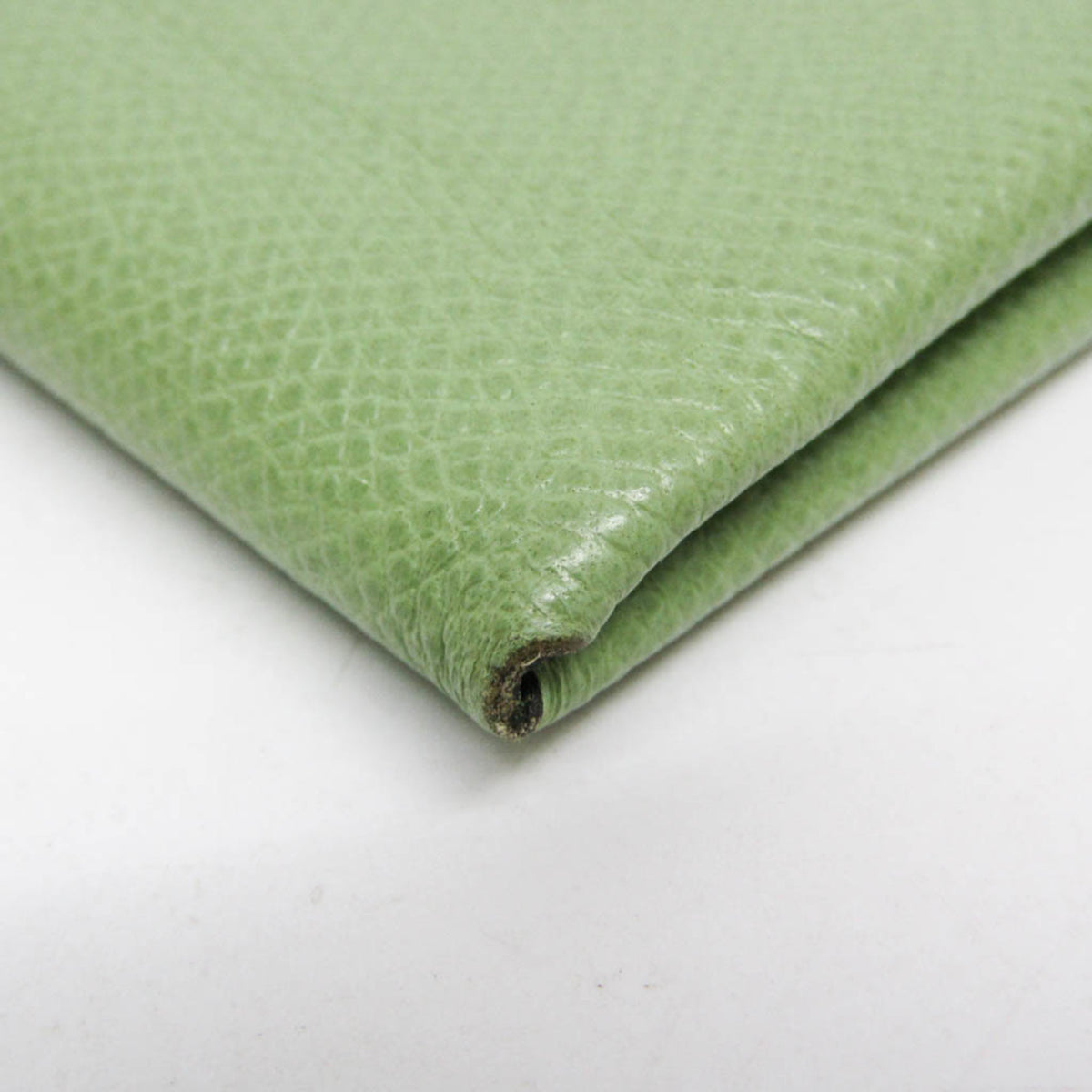 Hermes Calvi Duo Card Holder Epsom Green Leather Card Holders Accessory (Pre-Owned)