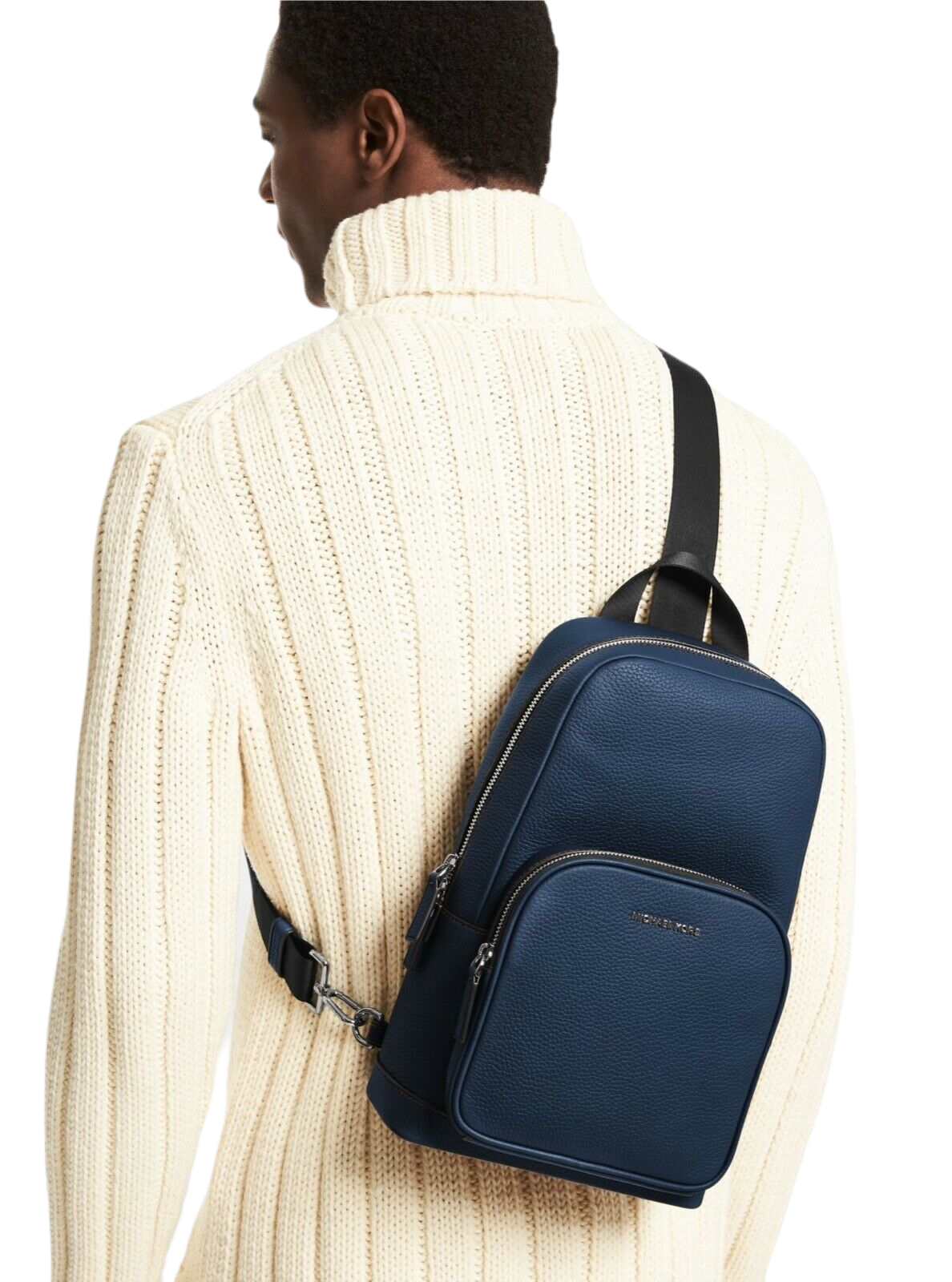 Michael Kors Men's Unisex Cooper Pebbled Leather Commuter Slingpack Backpack