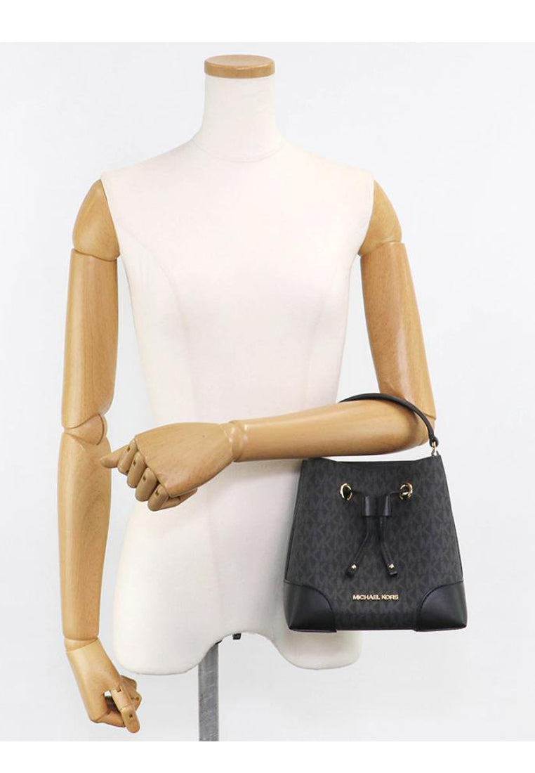 Michael Kors Mercer Gallery XS Convertible Bucket MK Signature Crossbody Bag