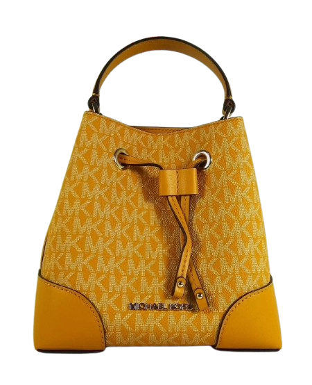 Michael Kors Mercer Gallery XS Convertible Bucket MK Signature Crossbody Bag