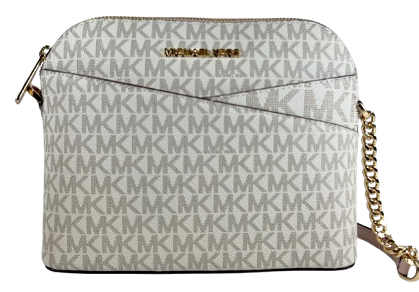 Michael Kors Women's Jet Set Travel MK Signature Dome Crossbody Bag