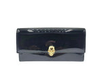 Alexander McQueen Women's Black Patent Leather Continental Wallet